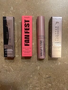 Mascara Minis 4Pc Set - Lancome, Benefit, Revolution Beauty NEW